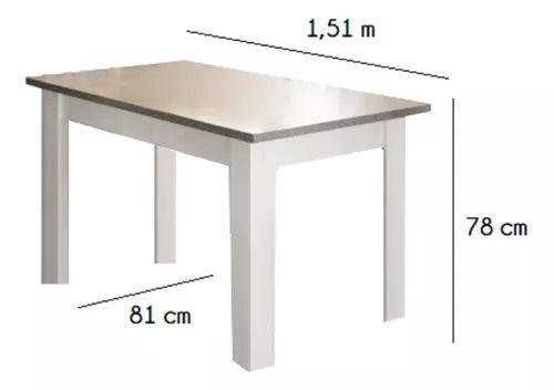 Juego Comedor Madera 6 Sillas Tapizadas LG Amoblamientos Color Canela Diseño de la tela de las sillas Liso - Tienda Universo