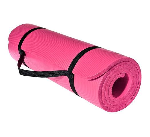 Alfombra Mat de Yoga 1cm Espesor con Superficie Antideslizante + Cinta de Transporte - Rosa - #𝑼𝑺𝒉𝒐𝒑