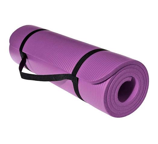 Alfombra Mat de Yoga 1cm Espesor con Superficie Antideslizante + Cinta de Transporte - Lila - #𝑼𝑺𝒉𝒐𝒑