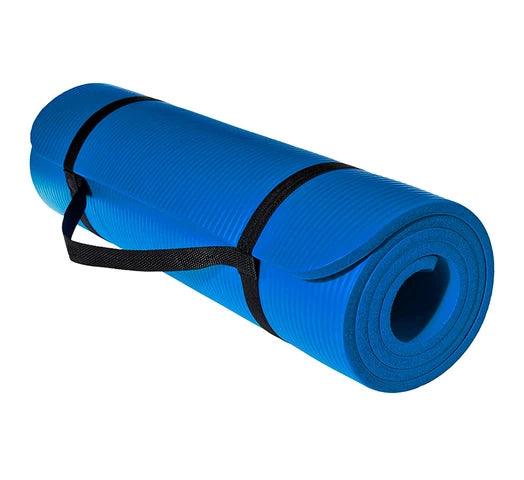 Alfombra Mat de Yoga 1cm Espesor con Superficie Antideslizante + Cinta de Transporte - Azul - #𝑼𝑺𝒉𝒐𝒑