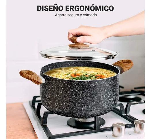 Batería de Cocina en Aluminio Antiadherente Cocción Uniforme 10 Piezas - #𝑼𝑺𝒉𝒐𝒑