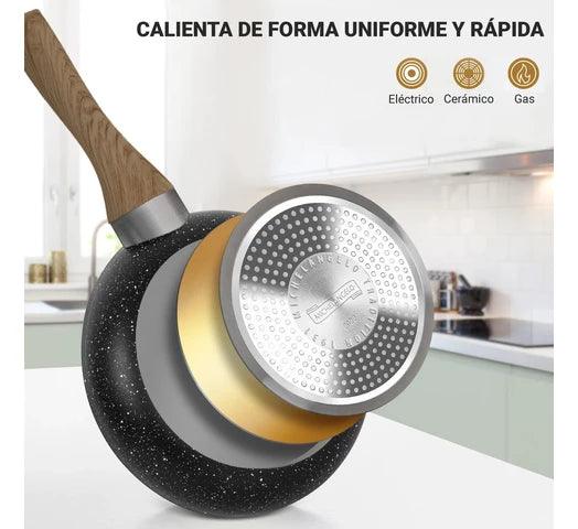 Batería de Cocina en Aluminio Antiadherente Cocción Uniforme 10 Piezas - #𝑼𝑺𝒉𝒐𝒑