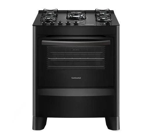 Cocina CONTINENTAL a Gas 5 Hornallas Horno 91L Mesada de Vidrio Templado Triple Llama - Tienda Universo