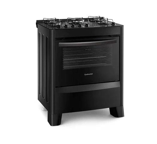 Cocina CONTINENTAL a Gas 5 Hornallas Horno 91L Mesada de Vidrio Templado Triple Llama - Tienda Universo