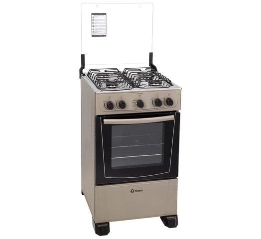 Cocina THOMPSON CTH-1000 a Gas 4 Hornallas Mesada de Acero Inoxidable Tapa de Vidrio - Titanium - Tienda Universo