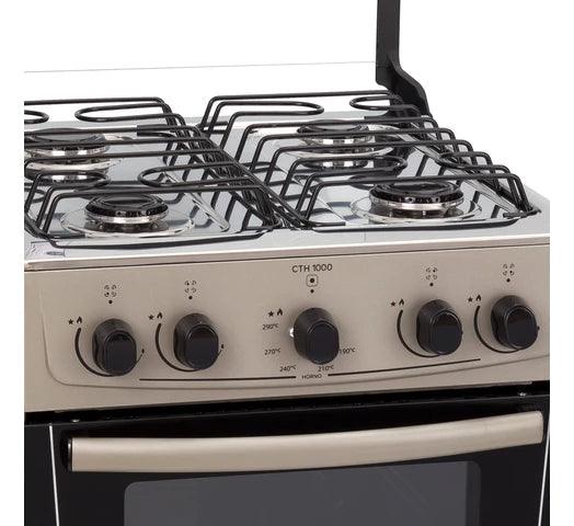 Cocina THOMPSON CTH-1000 a Gas 4 Hornallas Mesada de Acero Inoxidable Tapa de Vidrio - Titanium - Tienda Universo