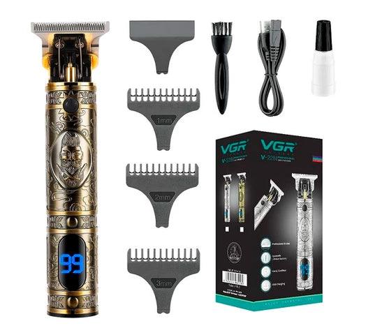 Corta Pelo Profesional VGR V228 Lavable Inalámbrica Batería Recargable con Autonomía de 3 Horas Display Digital Cuerpo Metálico + Accesorios - Dorado - #𝑼𝑺𝒉𝒐𝒑