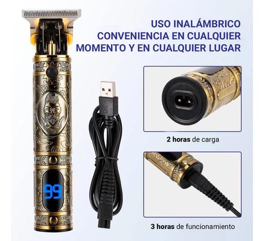 Corta Pelo Profesional VGR V228 Lavable Inalámbrica Batería Recargable con Autonomía de 3 Horas Display Digital Cuerpo Metálico + Accesorios - Dorado - #𝑼𝑺𝒉𝒐𝒑