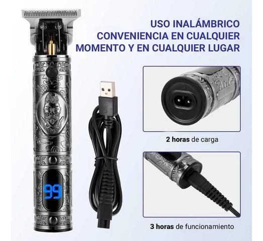 Corta Pelo Profesional VGR V228 Lavable Inalámbrica Batería Recargable con Autonomía de 3 Horas Display Digital Cuerpo Metálico + Accesorios - Gris - #𝑼𝑺𝒉𝒐𝒑