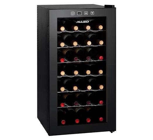 Enfriadora de Vinos ALLIED 80L Capacidad 28 Botellas Panel Táctil Enfriamiento Termoeléctrico - Tienda Universo