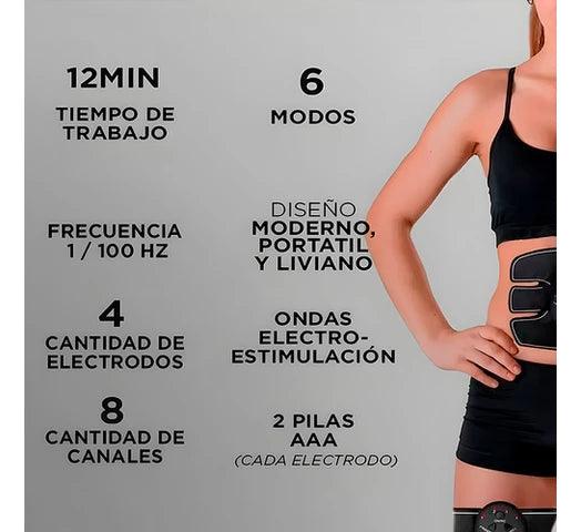 Electroestimulador Muscular GADNIC Portátil con 4 Electrodos, Gel Adhesivo y 6 Modos para Abdominales, Gluteos, Brazos y Cintura - #𝑼𝑺𝒉𝒐𝒑