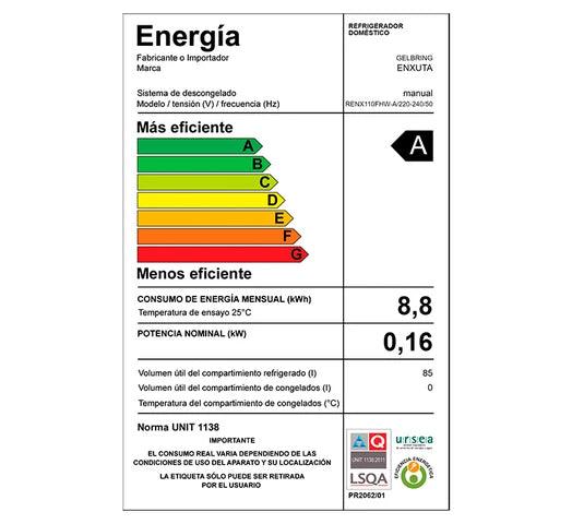 Frigobar Minibar ENXUTA 85L Frío Húmedo Congelador con Puerta Independiente, Eficiencia A - Tienda Universo