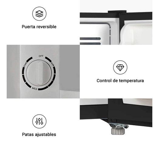 Frigobar Minibar MIDEA 93L Frío Húmedo Puerta Rebatible Patas Ajustables - Negro - Tienda Universo