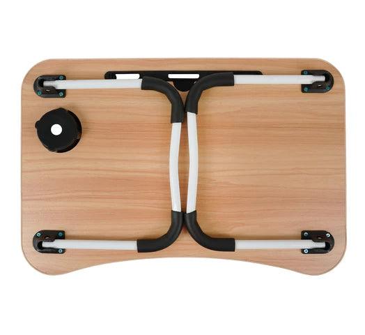 Mesa Plegable Multiuso Portátil y con Posavasos - Madera - Tienda Universo