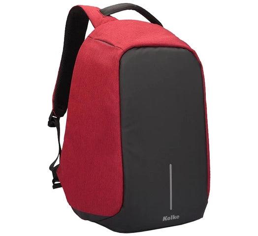 Mochila Antirrobo KOLKE KVM-245 Tela Impermeable Puerto USB - Rojo - Tienda Universo