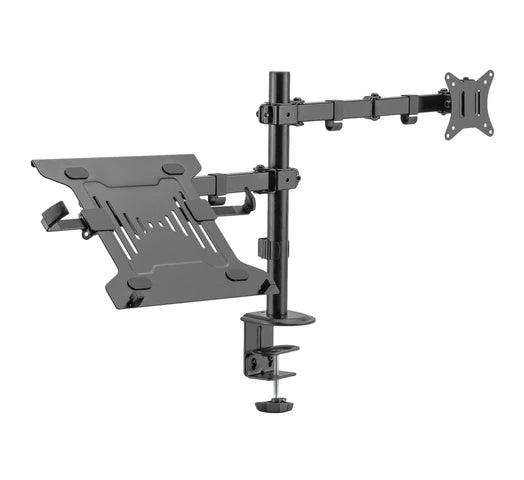 Soporte Doble KOLKE de Escritorio para Monitor de 17" a 32" y Notebook de 10” a 15.6” - Tienda Universo