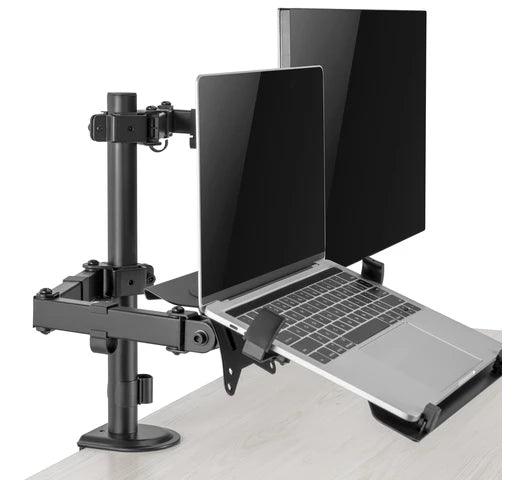 Soporte Doble KOLKE de Escritorio para Monitor de 17" a 32" y Notebook de 10” a 15.6” - Tienda Universo