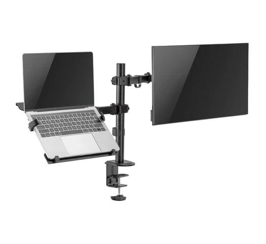 Soporte Doble KOLKE de Escritorio para Monitor de 17" a 32" y Notebook de 10” a 15.6” - Tienda Universo