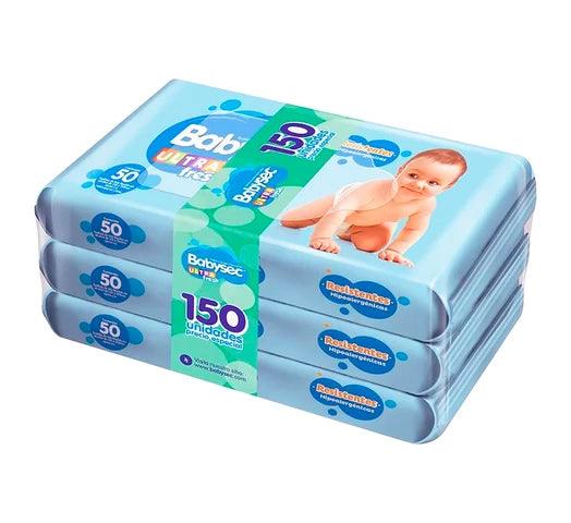 Toallitas Húmedas X150 Babysec Ultra Aloe Vera Hipoalergénicas x150 Unidades - Tienda Universo