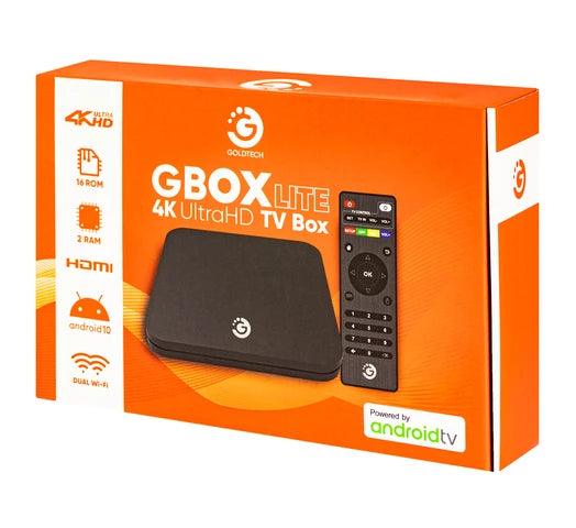 TV Box Goldtech GBox Lite 4K UHD 16GB 2GB Android 10 Netflix Disney+ Star+ - Tienda Universo